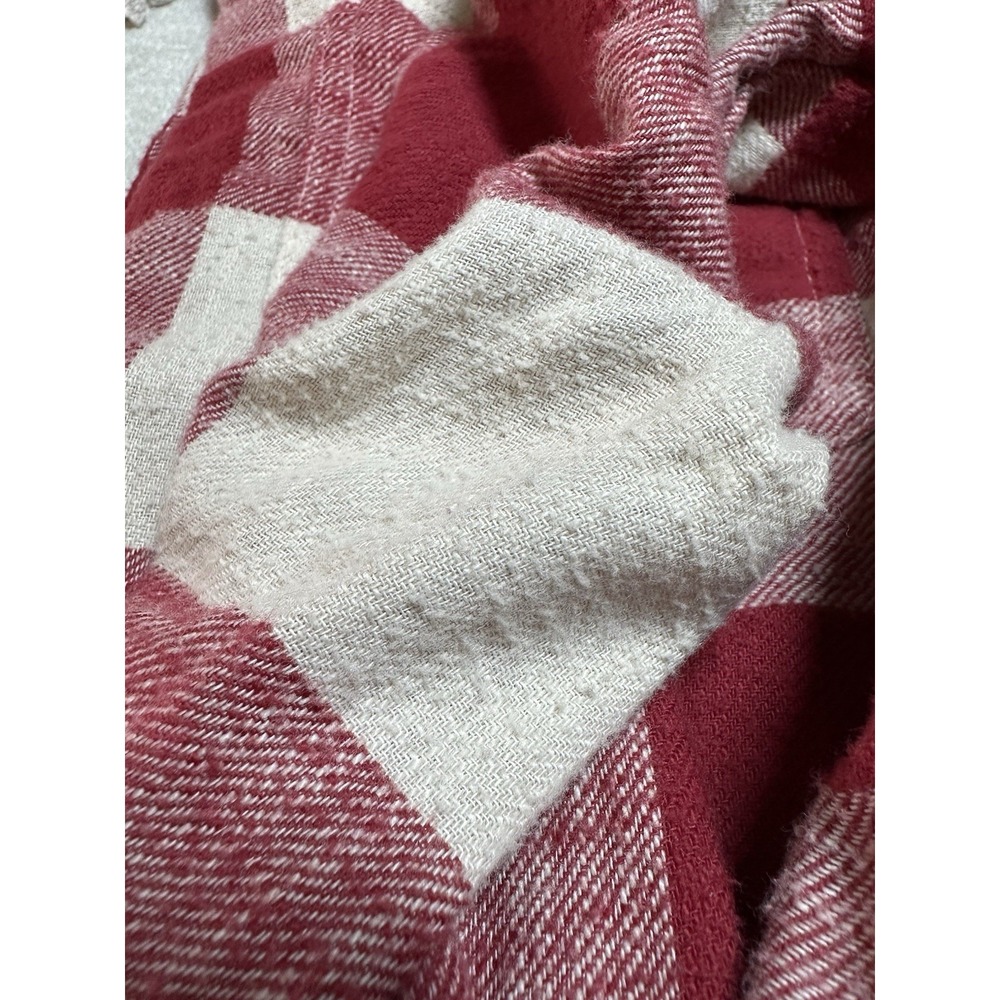 American Eagle Long Sleeve Red/Tan Plaid Button Up Hooded Sweatshirt Sz M - Picture 6 of 11